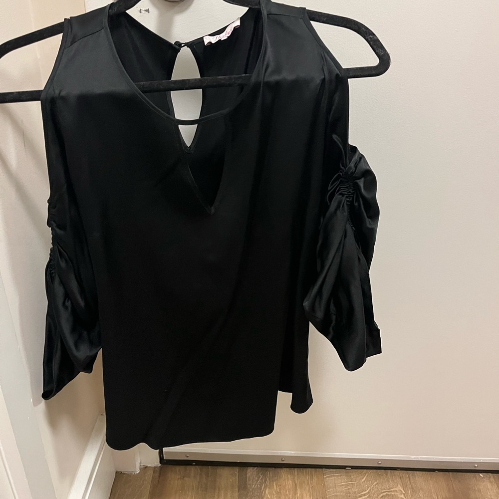 Parker Black Open Shoulder Shirt